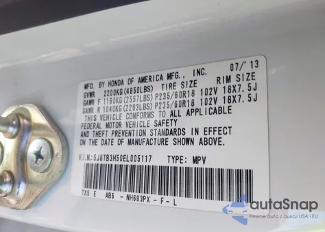 2014 Acura Rdx z USA, uszkodzony, nr VIN 5J8TB3H50EL005117